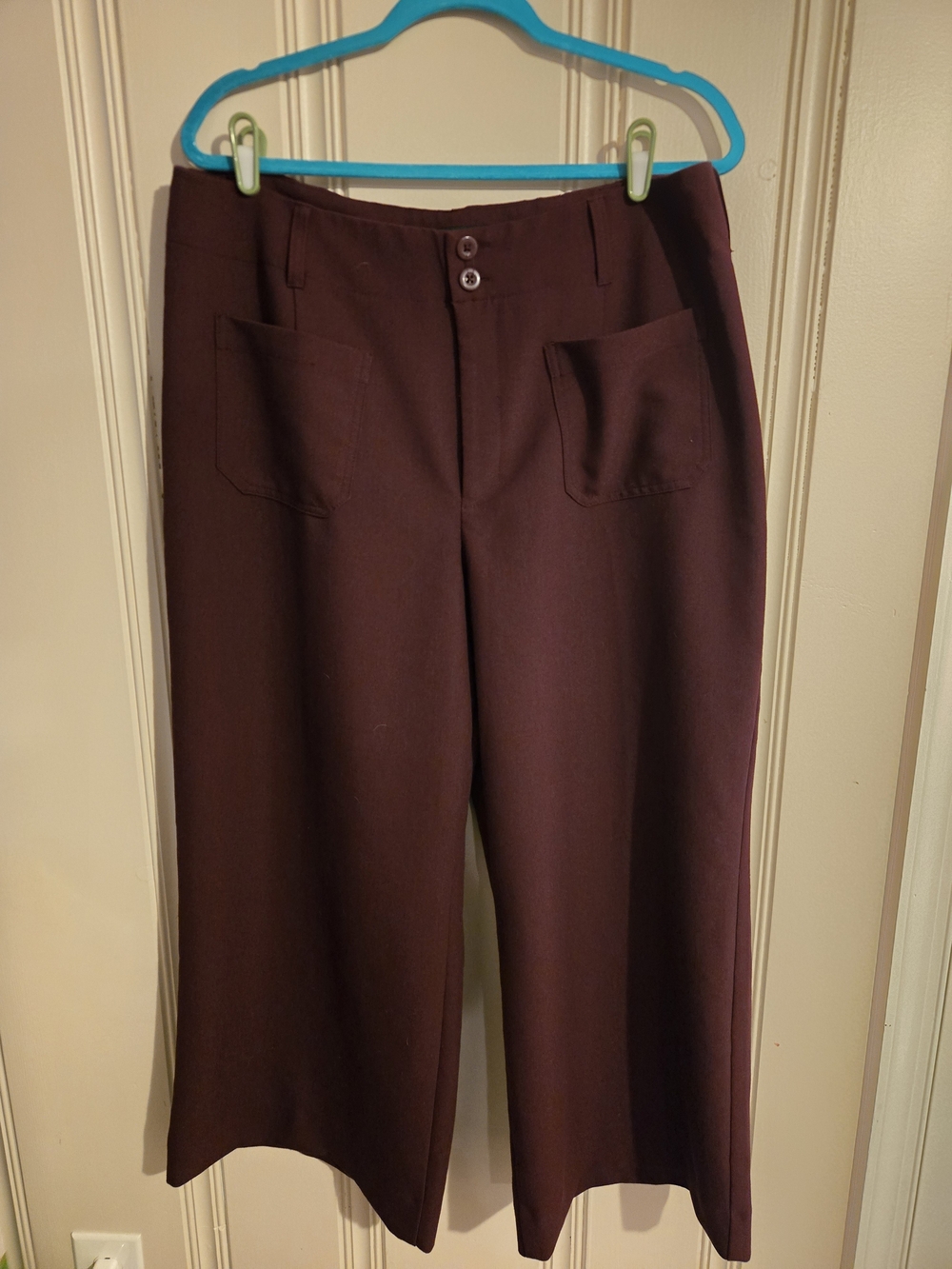 Wide Leg Women's Pants in Deep Burgundy